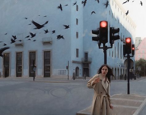 Nick Alm, George Tooker, Painting Birds, Painting Gallery, Painting Watercolor, Watercolor Portraits, Magazine Art, Painting Illustration, Figurative Art