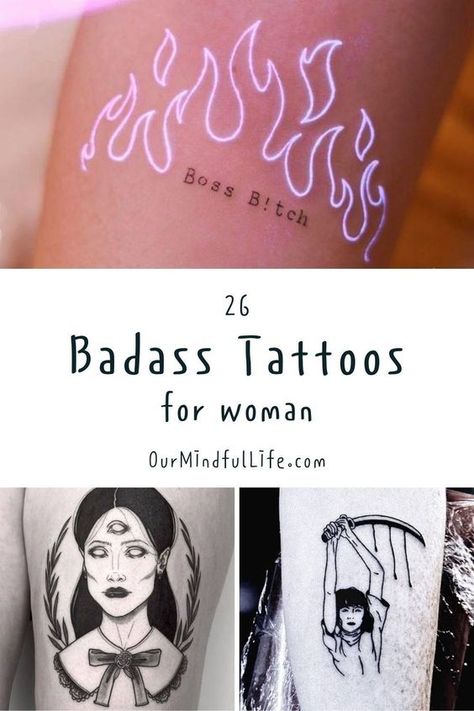 Tattoos Strong Women, Over Coming Tattoos, Savage Daughter Tattoo, Empower Tattoo For Women, Mean Tattoo Ideas, Girl Boss Tattoo Ideas, Savage Tattoo Ideas, Empowered Women Tattoos, Self Belief Tattoo