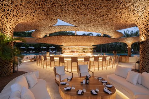 FRAME | The Sanya Edition Beach Club Pool Bar Design, Fiji Resort, Modern Restaurant Design, Hotel Lobby Design, Cafe Concept, Bamboo Structure, Sala Grande, Architecture Concept Diagram, Resort Design