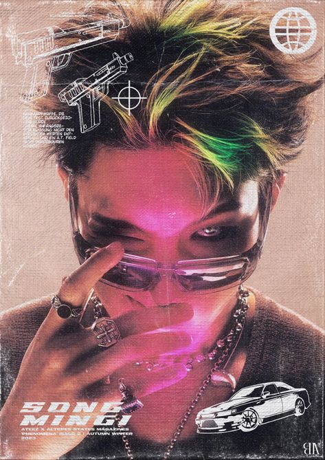 song mingi ateez kpop graphic design poster iflabfly y2k bts Ateez Mingi Poster, Ateez Graphic Design Posters, Ateez Poster Edit, Ateez Poster Aesthetic, Ateez Poster Prints, Ateez Y2k, Ateez Graphic Design, Poster Poses, Graphic Design Y2k