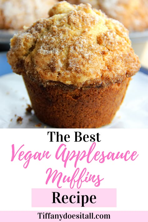 Vegan Applesauce Muffins, Vegan Applesauce, Muffins Chocolate Chip, Applesauce Muffin Recipe, Apple Recipes Easy Healthy, Applesauce Muffins, Breakfast Vegan, Vegan Baking Recipes, Apple Recipes Easy