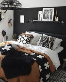 Western Bedroom Decor, Black Bedroom Furniture, Dark Furniture, Black Bedroom, Redecorate Bedroom, Design Master, Boho Room, Spare Bedroom, Master Bedrooms Decor