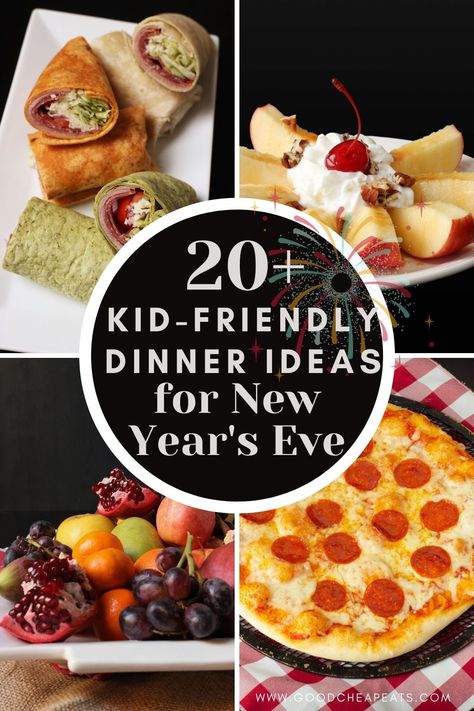 Nye Dinner Ideas For Kids, Kids Nye Appetizers, New Years With Kids Food, New Years Kids Food, Kid Friendly New Years Eve Food, New Year’s Eve Dinner Ideas For Kids, New Years Food For Kids, New Years Food Ideas For Kids, New Year's Eve Dinner Ideas