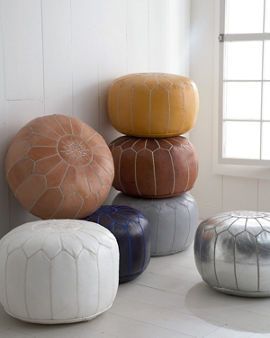 Decorative Accessories Leather Poof, Art Marocain, Moroccan Pouffe, Moroccan Floor Pillows, Leather Pouf Ottoman, Living Room Pouf, Moroccan Leather Pouf, Ottoman Pouf, Square Pouf