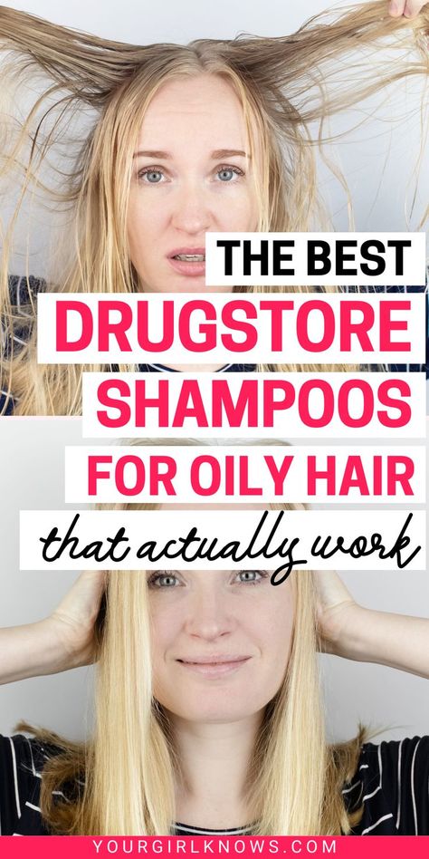 Best drugstore shampoos for oily hair: Struggling with oily hair? These drugstore shampoos for oily hair are everything you need to solve that problem. Get them right now! Hair Products For Oily Hair, Products For Oily Hair, Prevent Oily Hair, Greasy Hair Shampoo, Fine Oily Hair, Oily Scalp Shampoo, Oily Hair Shampoo, Best Hair Conditioner, Drugstore Shampoo