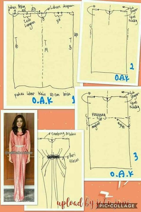 Diy Sewing Clothes, Clothes Sewing Patterns, Linen Clothes, Sewing FA5 Kaftan Pattern Diy, Clothes Patterns For Women, Pola Kaftan, Abaya Pattern, Diy Clothes Patterns, Kaftan Pattern, Kaftan Designs, Girls Dress Sewing Patterns, Sewing Projects Clothes