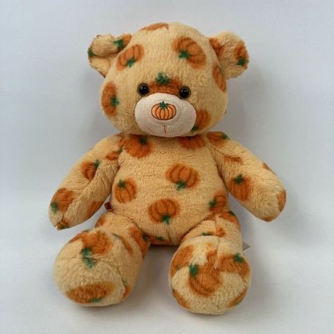 #cute #stuffie #pumpkin Orange Stuffed Animals, Pumpkin Build A Bear, Retired Build A Bear, Fall Stuffed Animals, Soft Halloween Aesthetic, Halloween Stuffed Animals, Cute Stuffies, Cute Fall Aesthetic, Stuffed Teddy Bears