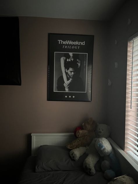 The Weeknd trilogy album poster The Weeknd Poster Room Decor, The Weeknd Poster Room, Weeknd Room Aesthetic, Trilogy Album Poster, The Weeknd Bedroom Aesthetic, The Weeknd Posters In Room, The Weeknd Inspired Room, The Weeknd Room Decor Ideas, The Weeknd Themed Room