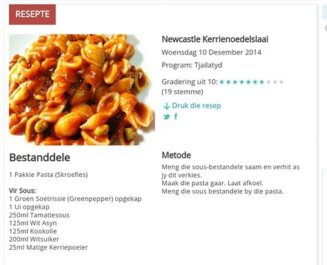 Noedelslaai Resep, Noodle Slaai, South African Dishes, African Dessert, Noodle Salad Recipes, Curry Noodles, Homemade Cheesecake, African Recipes, Best Salad Recipes