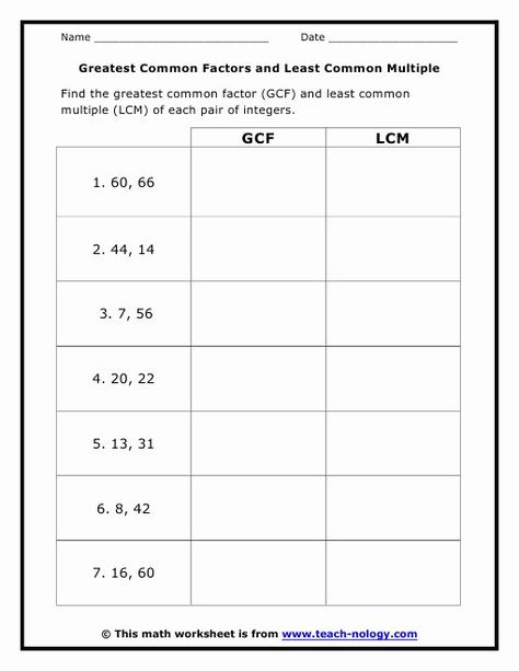 Gcf and Lcm Worksheet Elegant Word Problems Involving Gcf and Lcm Answer – Chessmuseum Template Library Greatest Common Factor Activities, Hcf And Lcm Worksheet For Class 5, Math Factors, Gcf And Lcm, Lcm And Gcf, Greatest Common Factor, Least Common Multiple, Greatest Common Factors, Prime Factorization