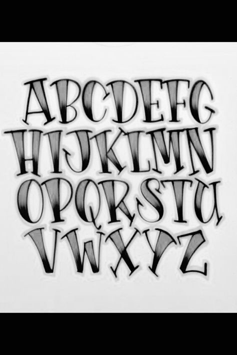 Letras Cool, Hand Lettering Alphabet Fonts, Tattoo Lettering Alphabet, Alfabet Font, Tattoo Fonts Alphabet, Graffiti Lettering Alphabet, Lettering Styles Alphabet, Tattoo Lettering Design, Tattoo Lettering Styles