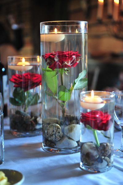 Beauty & the Beast centerpieces AHHHH I may just have a Beauty and the Beast wedding theme, a subtle one of course Candles And Flowers, Cheap Wedding Centerpieces, Beauty And The Beast Party, Tafel Decor, Rustic Chic Wedding, Deco Floral, Floating Candles, Wedding Table Centerpieces, Disney Wedding