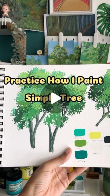 HoneyDrops on Instagram: "I only share the process how I paint tree in ghibli style, if you have any questions feel free to ask on comment section, 🫶🏻🌹.  ____________________ #tutorial #painting #art #postercolor #ghibliart" Ghibli Style Tutorial, Ghibli Painting, Tutorial Painting, Fashion Tutorial, Ghibli Art, Poster Colour, Tree Painting, Painting Art, Studio Ghibli