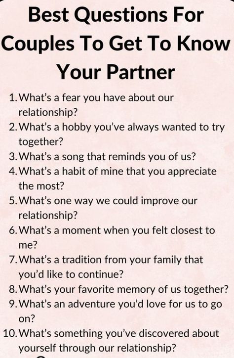 Get To Know Your Partner, Best Questions, Questions For Couples, Intimate Questions, Romantic Date Night Ideas, Relationship Lessons, Relationship Therapy, Relationship Advice Quotes, Relationship Psychology