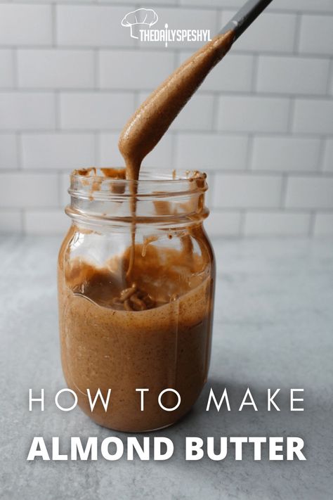 Homemade Almond Butter made from raw almonds that are roasted and then processed until creamy. Raw Almond Recipes, Raw Almonds Recipes, Make Almond Butter, Homemade Almond Butter, Roasting Times, Honey Ginger, Roast Me, Raw Almonds, Ginger And Honey