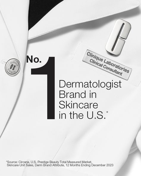 We couldn’t have done it without you—or without our remarkable, results-driven guiding Dermatologists. #clinique #skincare #dermatologist #dermatologistskincare *Source: Circana, U.S. Prestige Beauty Total Measured Market, Skincare Sales, Derm Brand Attribute, 12 Months Ending December 2023 Skincare Dermatologist, Dermatologist Skin Care, Clinique Skincare, Dermatology Clinic, Month End, Luxury Photography, Cosmetics Photography, Graphic Design Ads, December 2023