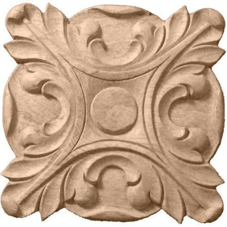 Ekena Millwork ROS06X06ACCH 6. 5 inch W x 6. 5 inch H x 1 inch P Acanthus Rosette, Cherry, Architectural Accent, Multicolor Wood Rosettes, Chair Rail Molding, Decorative Brackets, Architectural Pieces, Wood Corbels, Historical Design, Panel Moulding, Ornate Design, Acanthus Leaf