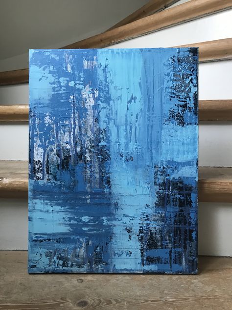 Modern Art Paintings Abstract Acrylics, Abstract Blue Painting, Painting On Canvas For Beginners, Fall Canvas Painting, Abstract Art Painting Techniques, Abstract Painting Techniques, Large Canvas Painting, Canvas For Beginners, Canvas Painting Ideas