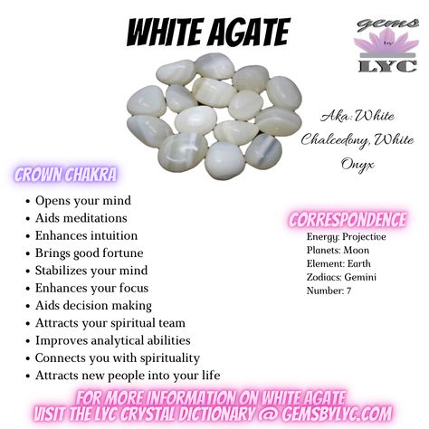 White Agate Meaning, White Agate Crystal Meaning, White Onyx Crystal Meaning, Agate Crystal Meaning, Crystal Cards, Healing Rocks, Crystal Healing Chart, Agate Meaning, Business Hacks