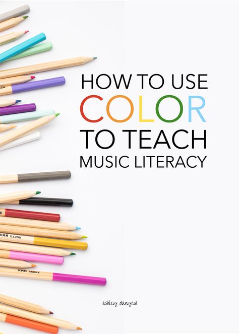 How to Use Color to Teach Music Literacy - Color can be a helpful tool when teaching music literacy and developing music-reading skills, for students of all ages. Color provides a quick way of sorting and organizing visual elements, especially elements that are the same. Here are some of the benefits of using color, plus four simple ways to start using it in your teaching. | @ashleydanyew Music Teaching Ideas, Boomwhacker Music, Teaching Music Theory, Singing Games, Music Reading, Improve Reading Comprehension, Read Music, Elementary Music Class, Music Teaching Resources