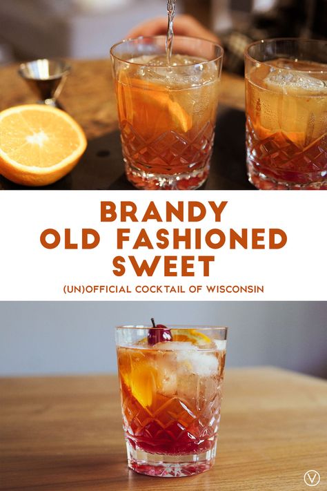 Sweet Cocktails Recipes, How To Make An Old Fashioned, Old Fashion Mix Homemade, Drinks With Brandy Recipes, How To Make Old Fashion Drink, Easy Old Fashioned Cocktail, Best Old Fashioned Cocktail Recipe, Cherry Brandy Cocktails, Brandy Drinks Simple