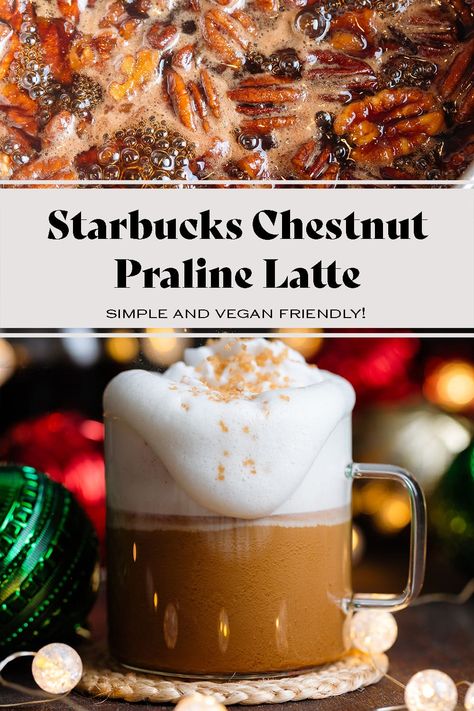 Starbucks Chestnut Praline Latte Recipe, Christmas Coffee Syrup Recipe, Chestnut Praline Syrup Recipe, Christmas Latte Ideas, Best Nespresso Recipes, Christmas Latte Recipes, Starbucks Classic Syrup Recipe, Chestnut Praline Latte Starbucks, Praline Syrup Recipe