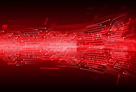 Red cyber circuit future technology conc... | Premium Vector #Freepik #vector #background #abstract #technology #computer Red Technology Aesthetic, Red Technology Background, Background Red Aesthetic, Hologram Screen, Artist Hacks, Red Technology, Tech Image, Big Data Visualization, Future Technology Concept