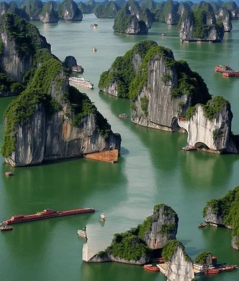 Halong Bay is one of Vietnam’s... - SouthEast Asian Gallery Vietnam Destinations, Halong Bay Vietnam, Visit Vietnam, Honeymoon Places, Vietnam Tours, Ha Long Bay, Family Tour, Ha Long, Scenic Photography