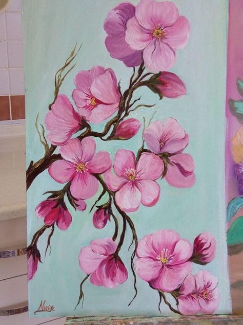 Rose Painting Ideas On Canvas, Aclyric Painting Ideas Easy, Floral Paintings On Canvas Easy, Flower Art Painting Easy, Aestethic Paintings Ideas, Mini Canvas Art Flower, Flower Painting Ideas On Canvas, Painting With Hands, Acrylic Painting Ideas Flowers