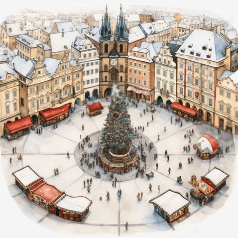 old town square christmas market from above in prague czech republic prague urban city png Christmas Town Square, Bloxburg Christmas, Christmas Street, Old Town Square, Winter Project, Christmas Town, Town Square, Transparent Image, Prague Czech Republic