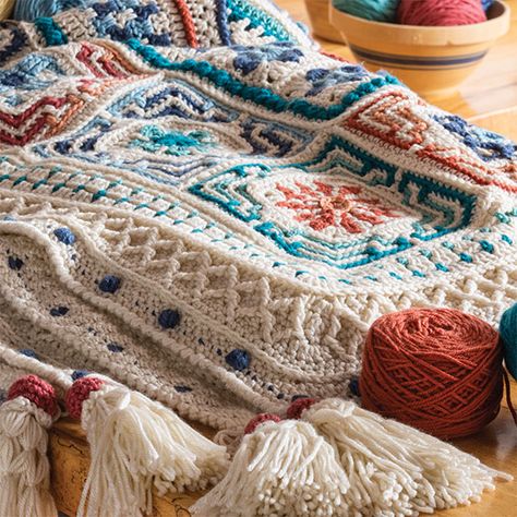 Annie's Moroccan Tile Afghan Club: Crochet a Gorgeous Afghan Crochet Moroccan Tile Afghans, Moroccan Tile Crochet Patterns, Moroccan Crochet Pattern, Moroccan Tile Crochet, Moroccan Crochet, Club Crochet, Crocheted Afghans, Crochet Idea, Mosaic Crochet