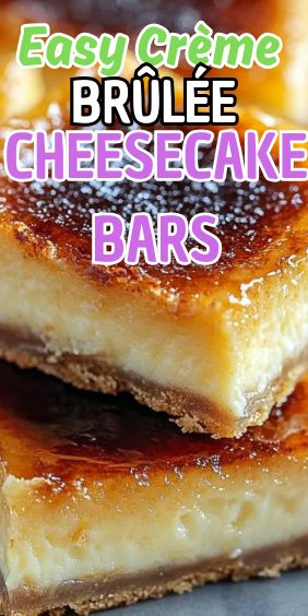 Easy Crème Brûlée Cheesecake Bars Pumpkin Crème Brûlée Cheesecake Bars, Crème Brûlée Bars, Easy Crème Brûlée, Crème Brûlée Cheesecake Bars, Creme Brulee Bars, Cream Brulee Cheesecake, Easy Creme Brulee Recipe, Creme Brulee Cheesecake Bars, Creme Brulee Recipe Easy