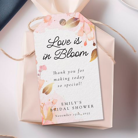 Let Love Grow Bridal Shower Theme, Bridal Shower Flower Theme, Love Is Blooming Bridal Shower Theme, Bridal Shower Goodie Bags, Love Is In Bloom Bridal Shower Theme, Spring Bridal Shower Favors, Bridal Shower Gift Tags, Love Is In Bloom, Boho Wedding Favours