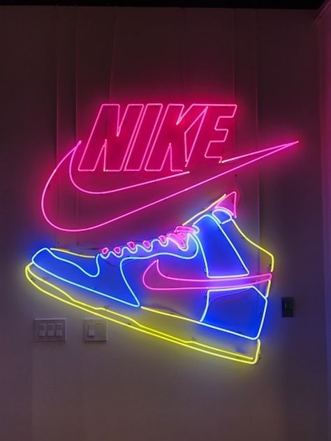 Client Gallery | Let There Be Neon Shoes Neon Sign, Large Outdoor Wall Decor, Eyebrow Types, Neon Boutique, Neon Game, Unicorn Sign, Neon Nike, Step By Step Contouring, Sneakerhead Room