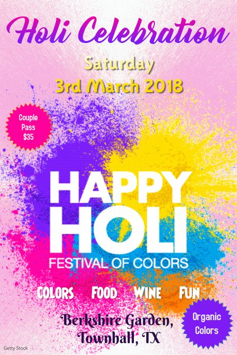 Holi Event, Holi Poster, Holi Festival Of Colours, Holi Celebration, Online Poster, Holi Festival, Event Flyers, Color Festival, Poster Templates