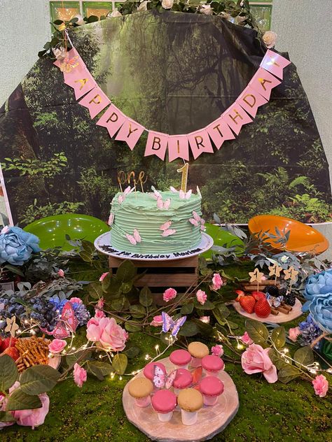 Enchanted 18th Birthday, Enchanted Fairy Garden Party Cake, Enchanted Forest 2nd Birthday, Fairies Birthday Theme, Enchanted Fairy Theme Party, Enchanted Theme Birthday Party, Fairy Bday Theme, Magical Theme Birthday Party, Enchanted Forest Theme First Birthday