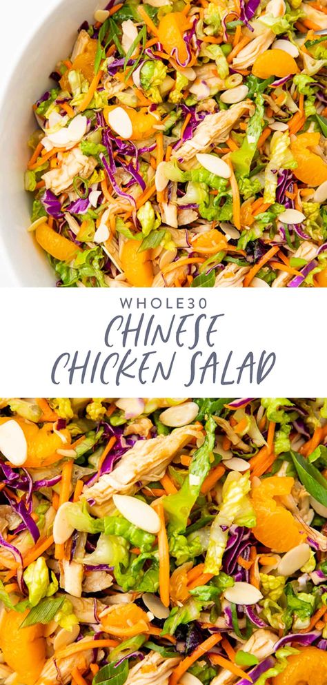 Whole 30 Salads Whole30, Paleo Chinese Chicken Salad, Gluten Free Chinese Chicken Salad, 40 Aprons Whole30, Whole 30 Summer Recipes, Macro Chicken Salad, Whole 30 Sides, Whole 30 Salad Recipes, Whole 30 Chicken Salad