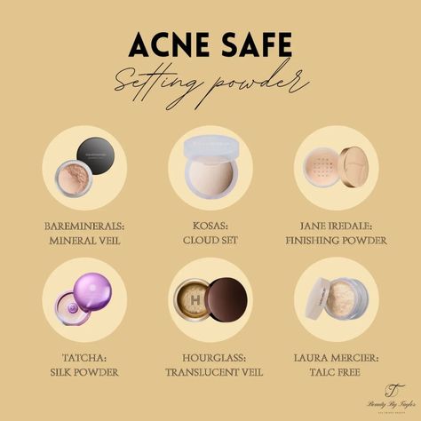 Acne Safe Setting Powder, Acne Safe Contour, Acne Safe Powder, Acne Safe Makeup Products, Glowup Hacks, Acne Prone Skin Makeup, Acne Safe Makeup, Safe Makeup, Makeup Order