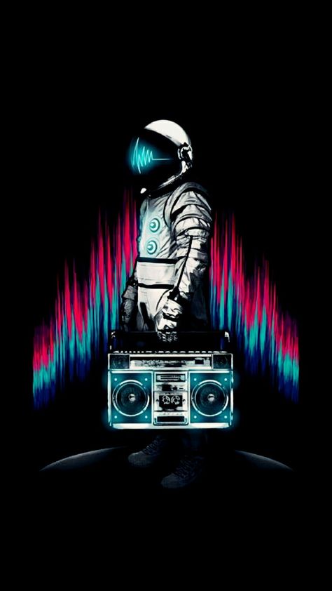 Musical Astronaut (2160x3840) Astronaut Wallpaper, Astronaut Art, Creation Art, Mixed Media Illustration, New Retro Wave, Wow Art, Dope Art, Art Pop, Music Wallpaper