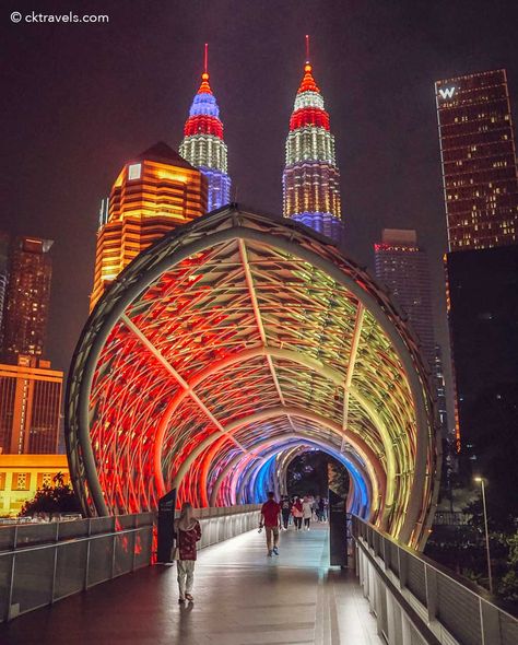 Saloma Bridge, Malaysia Resorts, Petronas Towers, Malaysia Travel, Cycling Route, Travel Destinations Asia, Singapore Malaysia, Kuala Lumpur Malaysia, Pedestrian Bridge