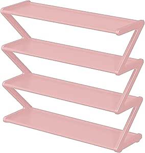 Generic 4-Tier Shoe Rack Organizer, Shoe storage rack for Entrance, Z Shaped Shoe Organizer, Free Standing Lightweight Shoe Shelf for Home,Room,Front Door, Pink, WU351WT43O18THNIV Shoe Rack For Home, Front Door Pink, Compact Shoe Storage, 4 Tier Shoe Rack, Shoe Rack Organizer, Front Door Entryway, Shoe Storage Rack, Shoe Rack Organization, Door Entryway