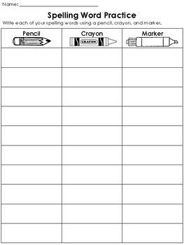 Perfect for morning work, station, or Daily 5. Have your students practice their spelling words with these worksheets. Practice makes perfect... Spelling Test Practice, Spelling Practice Activities, Spelling Practice Worksheets, Spelling Test Template, Spelling Word Practice, Spelling Homework, Work Search, Teaching Spelling, Spelling Test