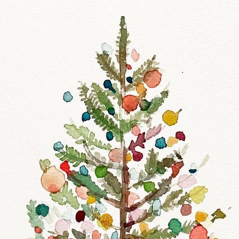 Simple Watercolor For Beginners, Water Colour Christmas Painting, Water Colour Christmas Tree, Kids Christmas Watercolor, Textured Christmas Tree Painting, Easy Winter Watercolor Paintings, Easy Holiday Watercolor, Holiday Watercolor Paintings, Simple Christmas Watercolor Cards