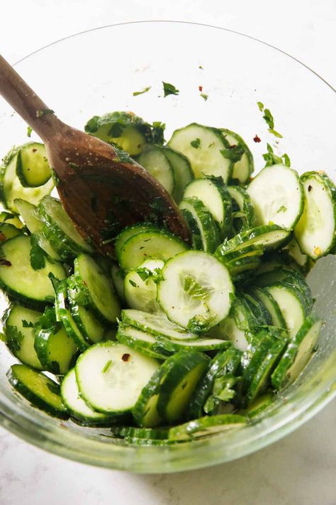 This Easy Cucumber Salad Recipe is light, fresh, and flavor-packed. This simple salad features cool cucumber complemented by fresh herbs all tossed in a tangy lemon dijon dressing. Simple Cucumber Salad, Lemon Dijon Dressing, Summer Side Dishes Recipes, Easy Cucumber Salad, Cucumber Dill Salad, Gaps Recipes, Lexi's Clean Kitchen, Dijon Dressing, Cucumber Salad Recipe