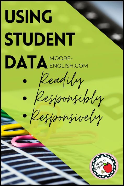 Using student data professionally requires readiness, responsiveness, and responsibly. Moore-English provides tips for managing data-driven conversations. These are tips for using data in the classroom in a meaningful way, including setting classroom goals, communicating with parents, and working on data teams. Perfect for elementary, middle school, and secondary teachers. Sophomore English, Junior English, Professional Learning Communities, Classroom Goals, Teacher Favorites, Writing Curriculum, Student Growth, Classroom Procedures, Middle School Writing