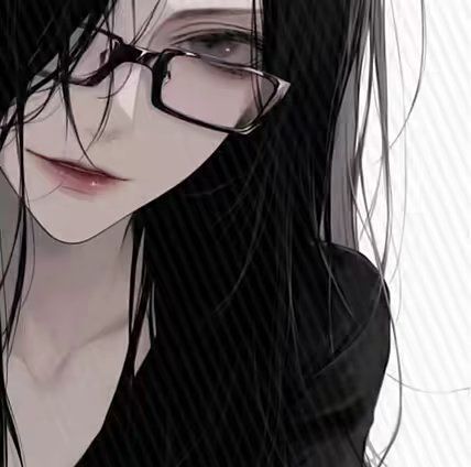 Pfp For Girls With Black Hair, Black Hair Girl Pfp, Black Hair Glasses, Dark Anime Icons, Pfp Black Hair, Pp Girl, Black Hair Pfp, Aesthetic Boys Outfit, Anime Pp