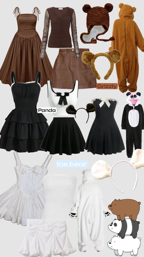 We bare bears Halloween costume idea #halloween#webarebears #bears#polarbear#brownbear#panda#halloweencostumes#trios#halloween collage We Bare Bears Halloween, Halloween Collage, Trio Halloween Costumes, Duo Costumes, Pretty Halloween Costumes, Bear Halloween, Halloween Costume Idea, Halloween Costume Outfits, We Bare Bears