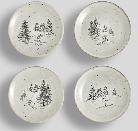 Christmas Plate Set, Rustic Dinnerware, Holiday Platters, Christmas Dinnerware, Christmas Plate, Construction Crafts, Mark And Graham, Williams Sonoma Home, Appetizer Plates