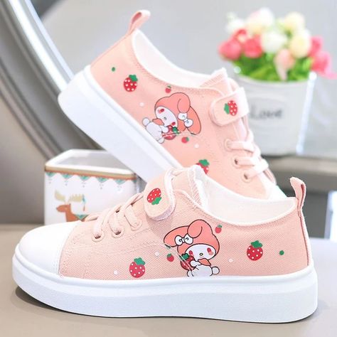 Sanrio Kuromi casual shoes girl canvas shoes my melody spring autumn sports shoes children's soft-soled sneakers skate shoes _ - AliExpress Mobile Cute Canvas Shoes, Sanrio Shoes For Kids, My Melody Clothing, My Melody Things, My Melody Shoes, Soft Girl Shoes, My Melody Stuff, Shoes For Kids Girl, Kuromi Shoes