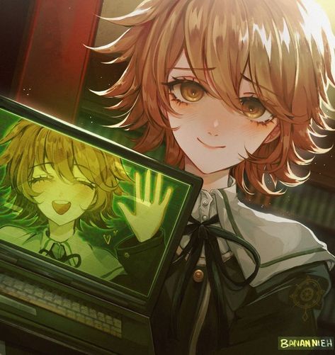 Twitter: @bananniehh Fujisaki Chihiro, Danganronpa Chihiro, Chihiro Fujisaki, Danganronpa Trigger Happy Havoc, Danganronpa Game, Danganronpa 1, Trigger Happy Havoc, Trigger Happy, Danganronpa 3